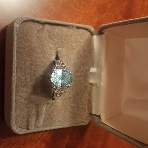 Sky Blue Oval Stone Ring